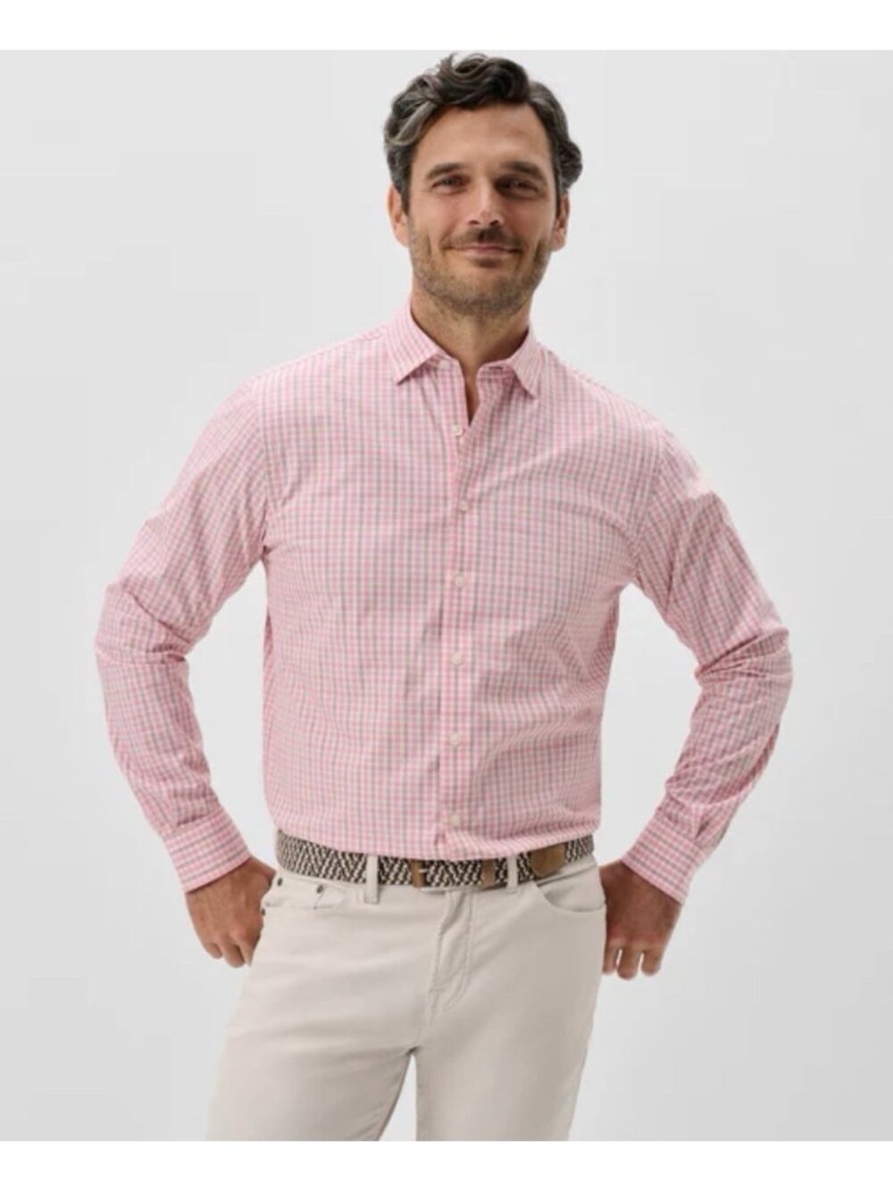 Johnnie-O Mens Everyday Performance Button Down Shirt - Morse Petal Plaid XL